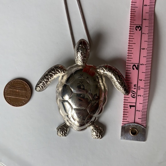 Silver Turtle Necklace and Earring Set - Picture 4 of 7